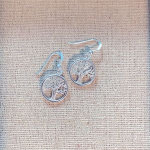 Sterling Silver Tree of Life Drop Earring
